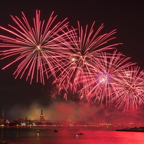 Celebration of Riga city holiday. Riga is the capital of Latvia